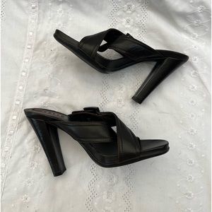 Prada Black Heeled Sandals